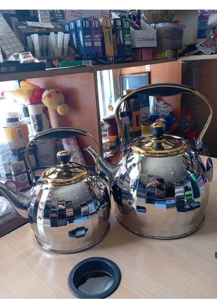 Gri Paslanmaz Çelik Çaydanlık, 3,1 L, Şık ve Kullanışlı Ev Aksesuarı