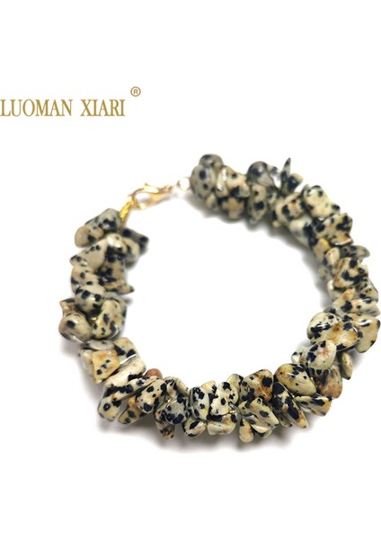 17CM Tarzı Benekli Taş %100 Doğal Çakıl Taşı Bileklik Kırmızı Mercan Ametist Gül Kuvars Lapis Lazuli Akik Kapalı Bilezik cm Moda Hediye (Yurt Dışından)