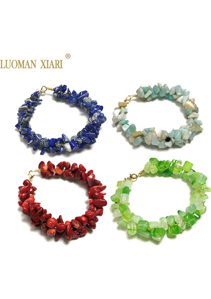 17CM Tarzı Gül Kuvartzı %100 Doğal Çakıl Taşı Bileklik Kırmızı Mercan Ametist Gül Kuvars Lapis Lazuli Akik Kapalı Bilezik cm Moda Hediye (Yurt Dışından) fiyatları