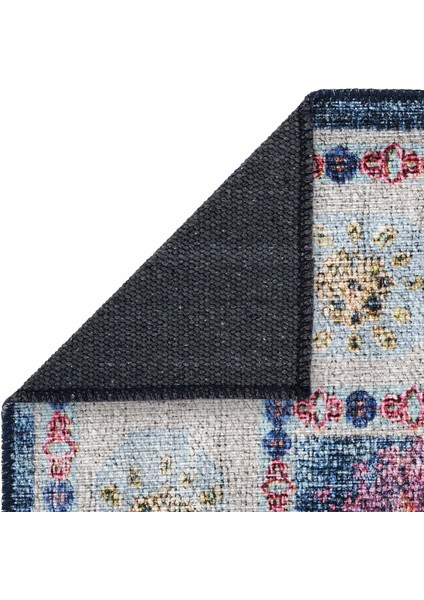 Private Renkli Eskitme Vintage Halı Etnik Desen Dokuma Şönil Halı Yıkanabilir Salon Halısı