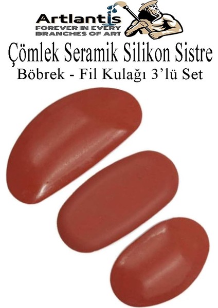 Çömlek Seramik Silikon Sistre Böbrek Fil Kulağı 3 Lü 1 Paket Kil Heykel Kauçuk Kaburga Heykeltraş Küçük Orta Büyük