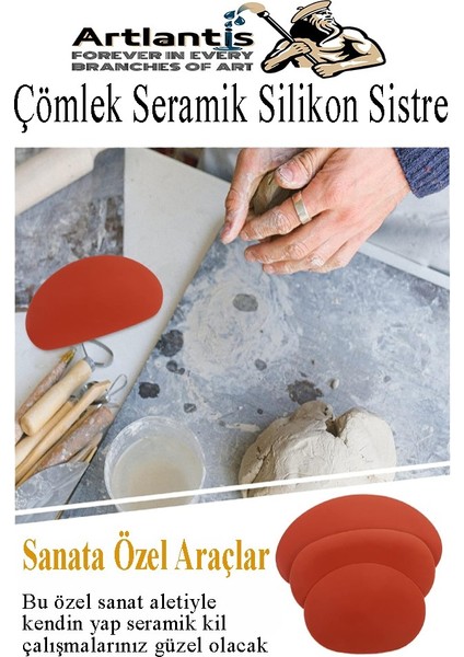 Çömlek Seramik Silikon Sistre Böbrek Fil Kulağı 3 Lü 1 Paket Kil Heykel Kauçuk Kaburga Heykeltraş Küçük Orta Büyük fırsatları