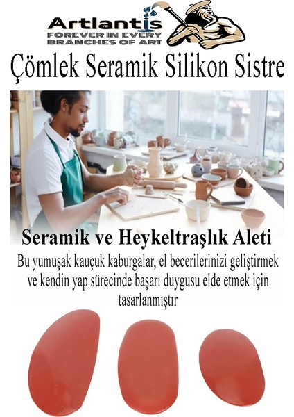 Çömlek Seramik Silikon Sistre Böbrek Fil Kulağı 3 Lü 1 Paket Kil Heykel Kauçuk Kaburga Heykeltraş Küçük Orta Büyük indirimleri