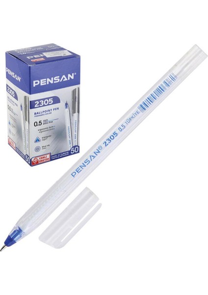 2305 Üçgen Tükenmez Kalem 0.5 mm 50 Adet - Mavi
