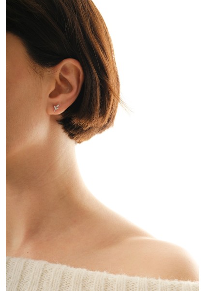 Gümüş Rodyumlu Zirkon Taşlı Yaprak Küpe SGTL12846RODAJ modelleri