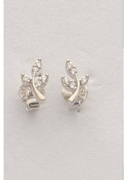 Gümüş Rodyumlu Zirkon Taşlı Yaprak Küpe SGTL12846RODAJ fırsatları