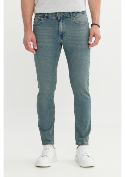 Pamuklu Ekstra Slim Fit Dar Kesim 5 Cep Esnek Kot Denim Jean Pantolon