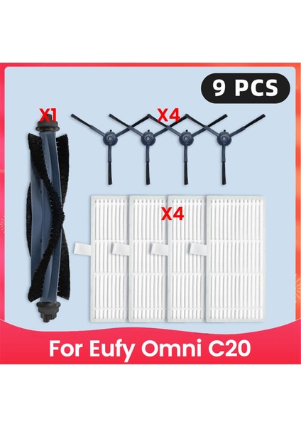 Eufy Omni C20 Robot Süpürge Yedek Parçaları Ana Yan Fırça Hepa Filtre Aksesuarları Sarf Malzemeleri (Yurt Dışından)