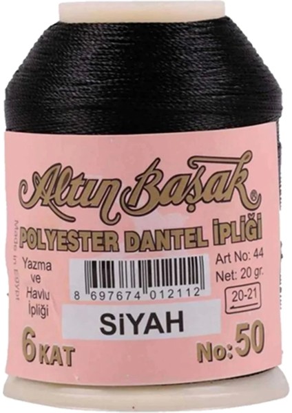 3 Adet Altınbaşak Oya ve Dantel Ipi 20 gr - Nemere - No: Siyah