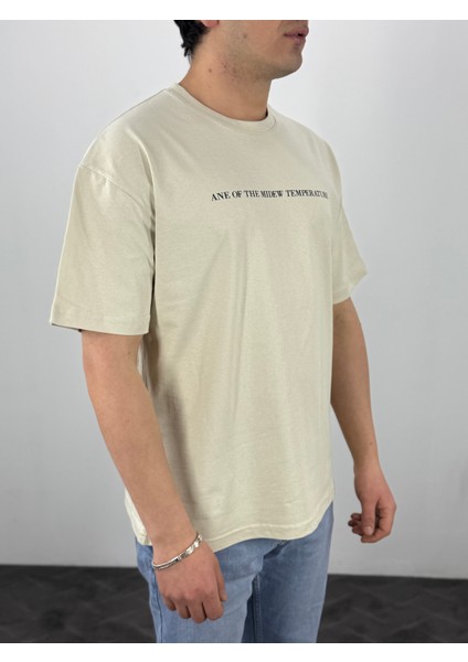 Gazate Sırt Baskılı Yarım Oversize Ünisex T-Shirt