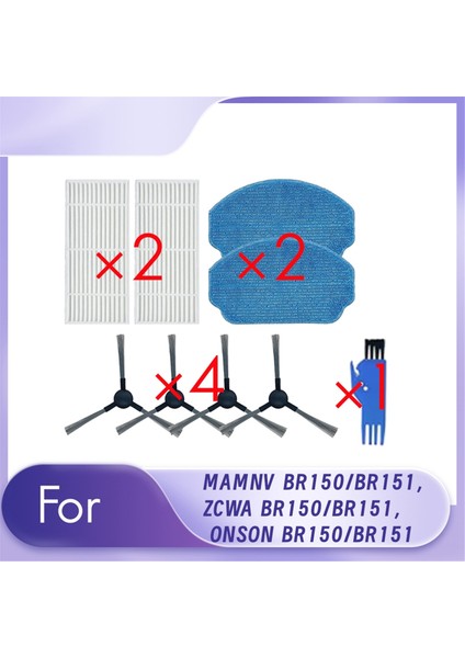 Mamnv BR150/BR151, Zcwa BR150/BR151, Onson BR150/BR151 Elektrikli Süpürge Aksesuarları Yedek Kitleri Için 9 Adet (Yurt Dışından)
