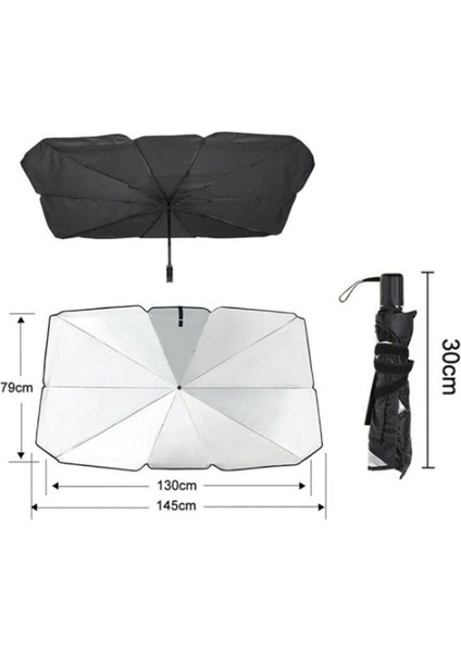 Oto Araba Güneşlik Şemsiye 140CM x 75CM Ön Cam Güneş Önleyici Katlanabilir