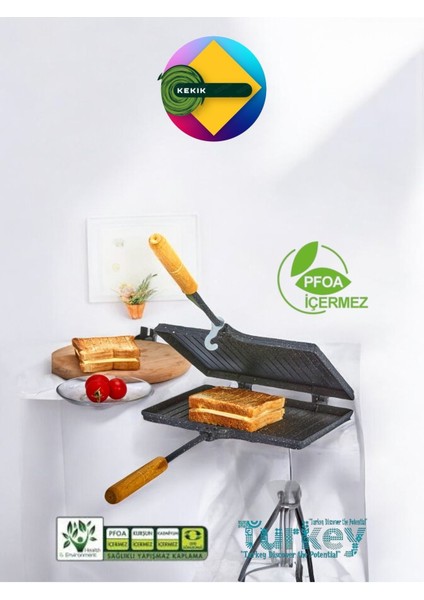Döküm Iç&dış Granit Ocak Üstü Tost Tavası