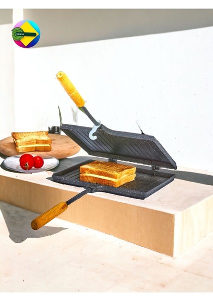 Döküm Iç&dış Granit Ocak Üstü Tost Tavası