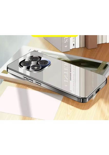 Xiaomi Redmi Note 14 Pro Plus Kılıf Tam Kamera Korumalı Metalik Parlak Renkli Kenarlı Yumuşak Lensli Silikon Arkası Şeffaf