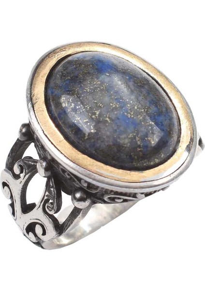 925 Ayar Gümüş Lapis Taşlı Oval Erkek Yüzüğü modelleri