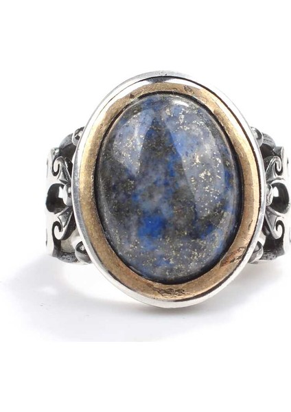 925 Ayar Gümüş Lapis Taşlı Oval Erkek Yüzüğü indirimleri
