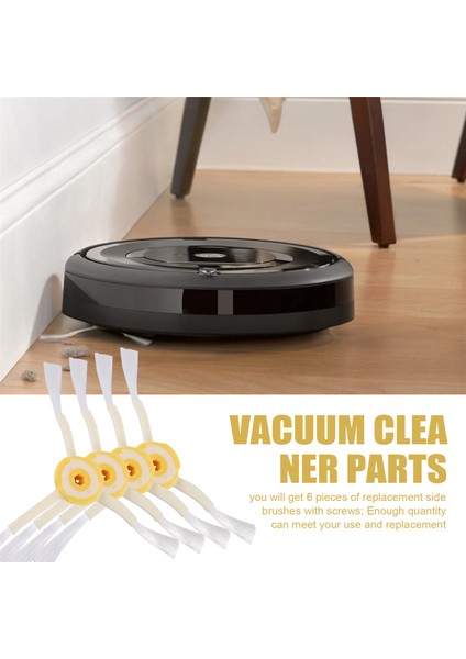 Irobot Roomba 800 ve 900 Serisi Elektrikli Süpürge Parçaları Için 6 Set 3 Kollu Yan Fırça Yedek Aksesuar Seti (Yurt Dışından)