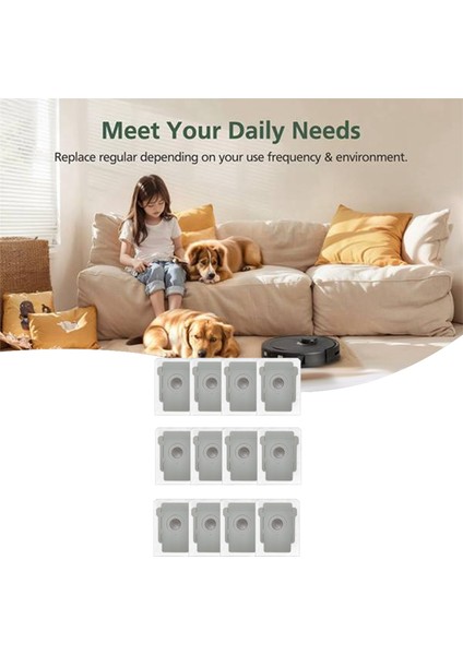 Irobot Roomba Combo J9+ ve Combo J7+/plus Süpürge Aksesuarları Için 12 Adet Toz Torbası Uzun Ömürlü ve Iyi Çalışmak Için Üretilmiştir (Yurt Dışından)