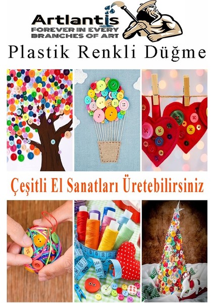 Renkli Düğme Plastik 2.5 cm 25 Li 1 Paket 25 mm Plastik Renkli Düğme Dikiş Parlak Yuvarlak 4 Delikli Düğme Etkinlik Okul modelleri