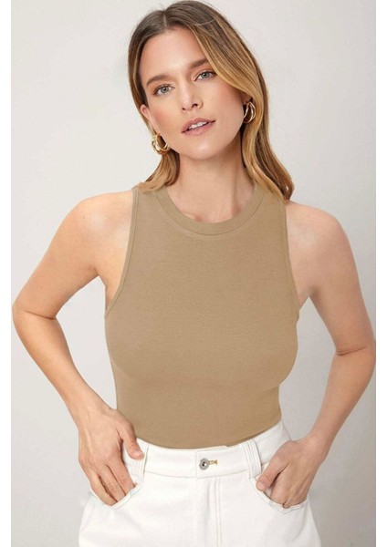 Kadın Vizon Laci Siyah Beyaz Bisiklet Yaka Sıfır Kol Body Atlet 4lü Set modelleri