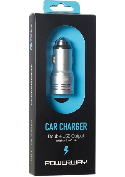 Çift Usbli 3.1 Amper Metal Çakmaklık Araç Şarj Cihazı (4172)