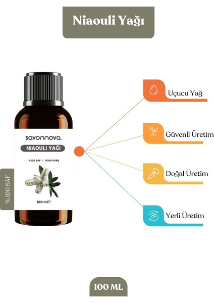 Doğal Niaouli Yağı 100 Ml | %100 Saf Niaouli Uçucu Yağı | Cilt Bakımı |Aromaterapi |Hassas Bölge Koku Giderici |Nioli. Yağı