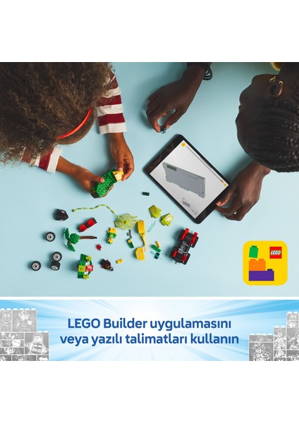 ® Marvel Spin ve Electro Dinozor Aracı Takibi 11198 - 4 Yaş & Üzeri Çocuklar için Yaratıcı Oyuncak Yapım Seti (124 Parça)