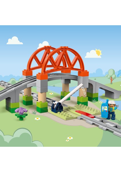 ® DUPLO® Tren Köprüsü ve Rayları Ek Macera Seti 10426 - 2 Yaş & Üzeri Çocuklar için Eğitici Oyuncak Yapım Seti (42 Parça)