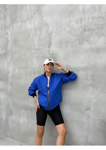 Unisex Siyah Oversize Bomber Ceket