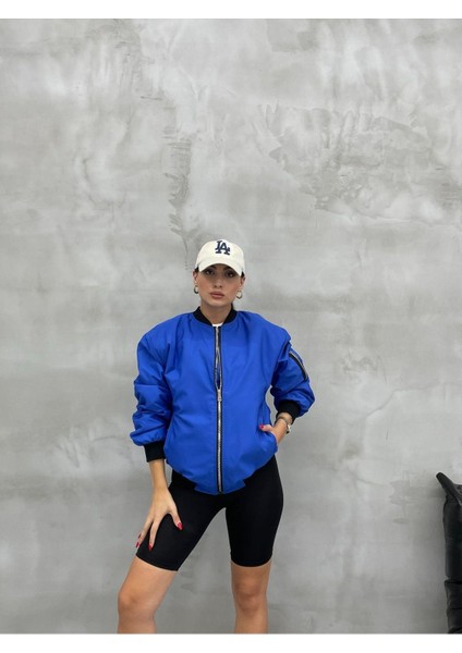 Unisex Siyah Oversize Bomber Ceket