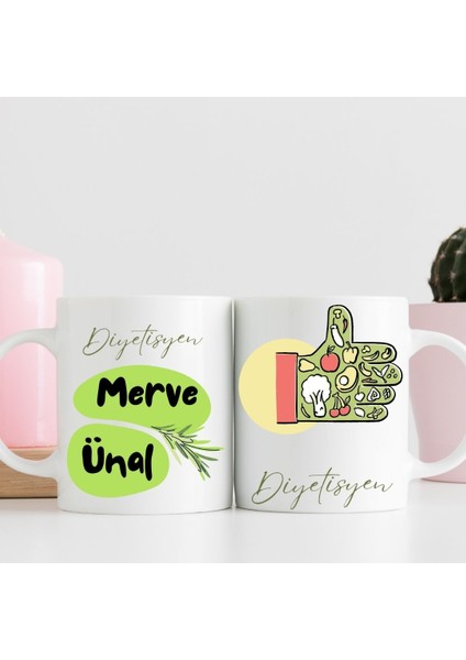 Diyetisyenlere Özel İsim Yazılı Hediye Kupa Bardak – Kişiye Özel Anlamlı Hediye