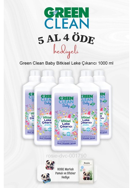 Bebek Bitkisel Leke Çıkarıcı 1000 ml 5 Al 4 Öde ve Rosie Pamuk