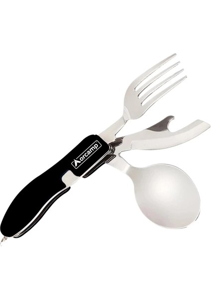 Kamp Çatal Kaşık Bıçak Seti Siyah