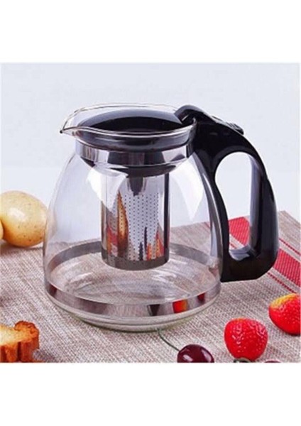 Borosilikat Cam Servis Bitki Çayı Ihlamur Demliği 1250 ml