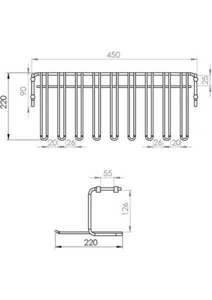 Tavana Bağlantılı 5 Bölmeli Siyah Kadeh Askısı fiyatları