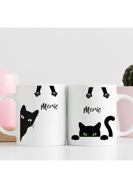 Kara Kedi Tasarımlı Kişiye Özel Hediye Kupa Bardak – Gizemli ve Eğlenceli Bir Hediye