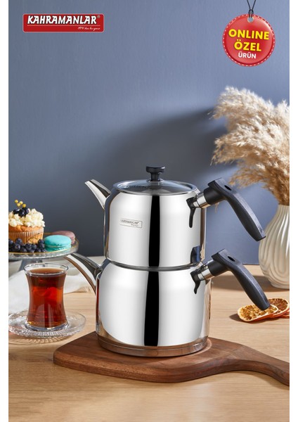 Mini Siyah 4 Parça Çaydanlık Takımı, şık ve kullanışlı ev gereçleri