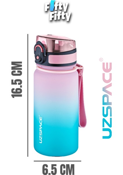 350 ml Pipetsiz Çift Renk Softtouch Tritan Çocuk Su Matarası -FFCOL350MLUZS