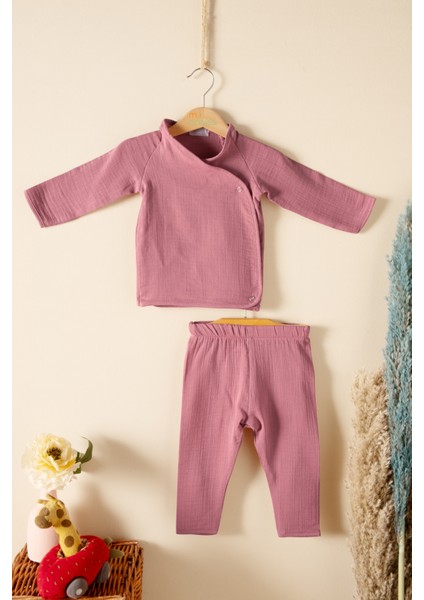 Bebek, Çocuk, Çıtçıtlı, Alt Üst Takım, Müslin Kumaş, % 100 Pamuk, Organik Kumaş,yazlık