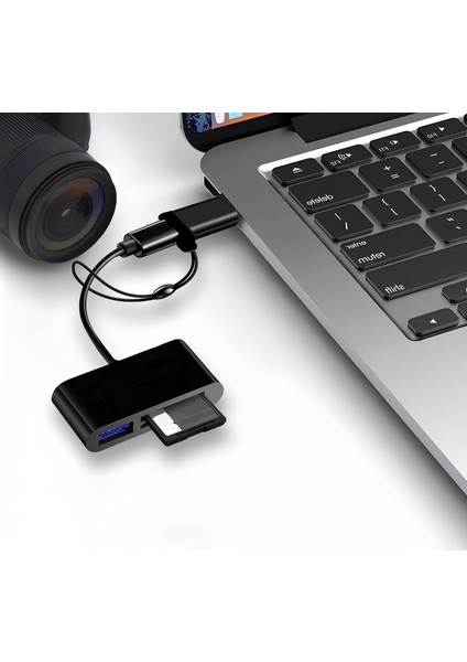 A5256 Type-C Micro USB 3in1 Sd Micrsd Kart Okuyucu Otg Çevirici Kablosu fiyatları