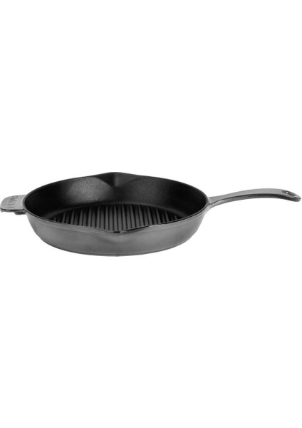 Döküm Yuvarlak Izgara Tavası Döküm Demir Yekpare Saplı Premium Serisi. ÇAP(Ø)28CM.