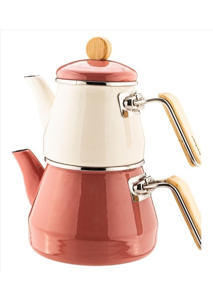 Pembe Emaye Çaydanlık Takımı, Şık ve Kullanışlı, 3,1 L fırsatları