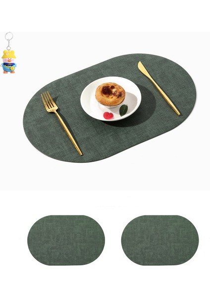 Pvc Deri Batı Yemek MatMasa Mat Isı Yalıtım Mat Kumaş Desen Avrupa Tarzı Kase Mat 4 Parça (Yurt Dışından)