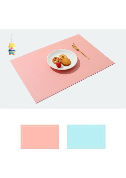 Dikdörtgen Altın Kenarlı Çift Taraflı Iki Renkli Deri Placemat Placemat Yağ Geçirmez Batı Placemat Çift Taraflı Deri Placemat 4 Adet (Yurt Dışından)