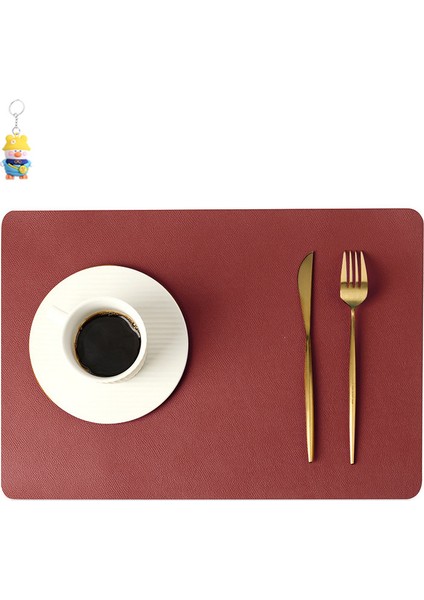Çift Deri Placemat Isı Geçirmez Mat Ev Masa Mat Otel Isı Yalıtım Mat 4 Adet (Yurt Dışından)