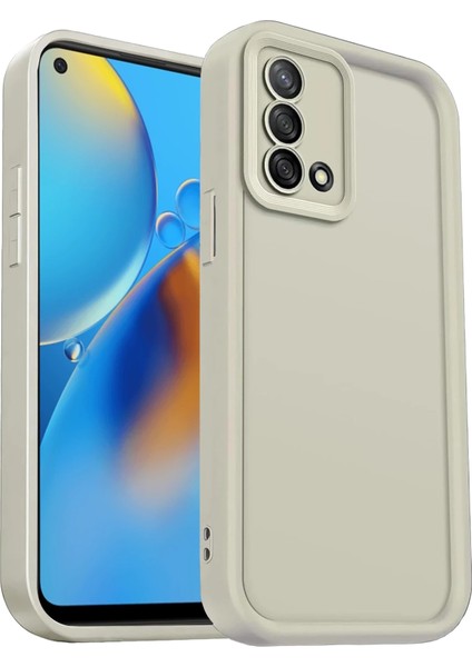 Oppo A74 Kılıf Yumuşak Lansman Silikon Kamera Korumalı Çıkıntılı 3D Kalın Kenarlı Coffe Kapak