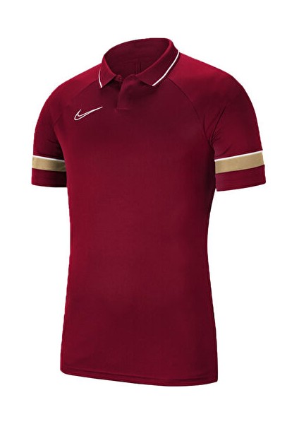 M Nk Df ACD21 Polo Ss Erkek Futbol Polo Yaka Kamp Tişörtü CW6104-677 Kırmızı