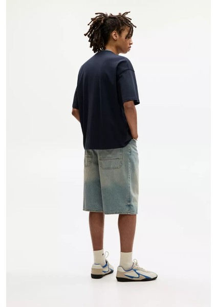 Actıve Moda -Erkek Kısa Kollu Stwd Baskılı Tshırt Pamuklu Oversize