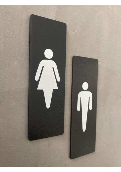 Siyah Mdf Serisi Wc Kadın&erkek Set Yönlendirme Levhası